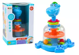 Lean Toys Žaislas vaikams „Hipopotamas“ su kamuoliukais, mėlynas