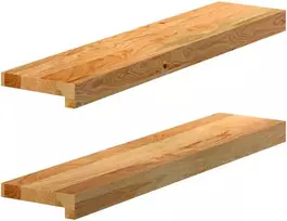 Palangės, 2 vnt, šviesiai rudos, 70x15x2 cm, ąžuolo medienos