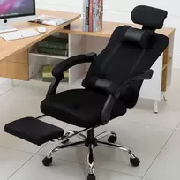 Ergonomiškas sukamasis fotelis su pakoju ir atlošu, ventiliacija - juodas