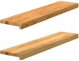 Palangės, 2 vnt, šviesiai rudos, 90x20x2 cm, ąžuolo medienos