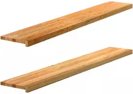 Palangės, 2 vnt, šviesiai rudos, 160x30x2 cm, ąžuolo medienos