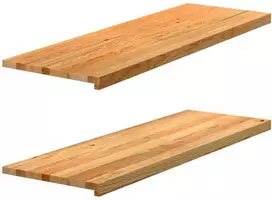 Palangės, 2 vnt, šviesiai rudos, 120x40x2 cm, ąžuolo medienos