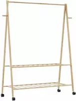 Drabužių kabykla su lentynomis/ratukais, 132x45,5x155,5cm