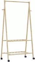 Drabužių kabykla su lentynomis/ratukais, 96x45,5x155,5cm