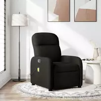 Fotelis Atlošiamas masažinis krėslas, juodos spalvos, audinys