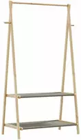 Drabužių kabykla su lentynomis, 96x45,5x150,5cm, bambukas