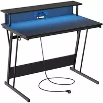 Songmics Vasagle Rašomasis stalas su maitinimo juosta 60 x 100 x 76 cm suodžių juodos spalvos