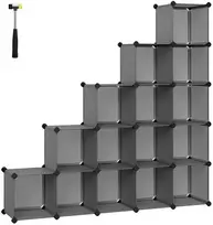 Songmics 'pasidaryk pats' batų lentyna iš 16 kubelių 31 x 123 x 123 cm