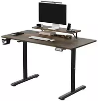 ULTRADESK HIGHLANDER BROWN Biurko su elektryczną regulacją aukščio su laikikliu ausinės i kable 120X60 cm, ruda