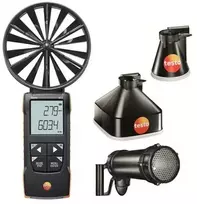 Rinkinys Testo 417 Kit 2 su metrologine patikra (mentelinis anemometras su matavimo gaubtais ir srauto tiesintuvu)