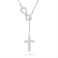 Brilio Silver Sidabriniai moteriški karoliai Infinity ir Cross NCL195W
