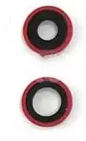 iPhone 11 kameros stikliukas su rėmeliu Raudona (2pcs) ORG