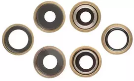 iPhone 13 Pro Max kameros stikliukas su rėmeliu Gold (3pcs) ORG