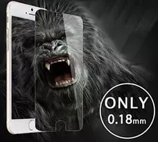 LCD apsauginis stikliukas "Gorilla 0.18mm" Apple iPhone 7 Plus/8 Plus juodas be įpakavimo