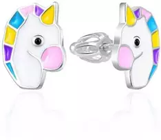 Agato Mergaičių sidabriniai auskarai Unicorns AGT-ED007S