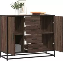 Šoninė spintelė, ruda ąžuolo, 92x35x76cm, apdirbta mediena