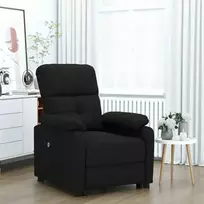 Fotelis Elektrinis atlošiamas krėslas, juodos spalvos, audinys