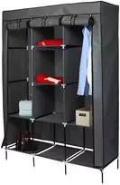 TEKSTILĖ SPINTA 127x45x172 cm TAMSIAI PILKA