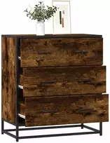 Šoninė spintelė, dūminio ąžuolo, 68x35x76cm, mediena/metalas