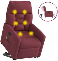 Fotelis Atsistojantis elektrinis masažinis krėslas, vyno, audinys