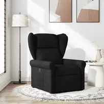 Fotelis Atlošiamas krėslas, juodos spalvos, audinys