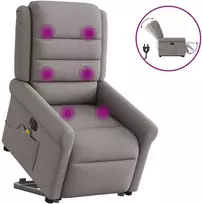 Fotelis Atsistojantis elektrinis masažinis krėslas, taupe, audinys