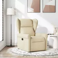 Fotelis Atlošiamas krėslas, kreminės spalvos, audinys