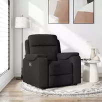 Fotelis Atlošiamas krėslas, juodos spalvos, audinys
