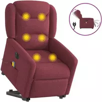 Fotelis Atsistojantis elektrinis masažinis krėslas, vyno, audinys