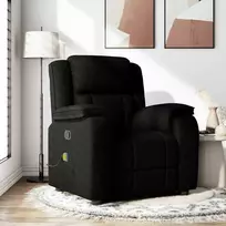 Fotelis Atlošiamas masažinis krėslas, juodos spalvos, audinys