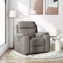 Fotelis Atlošiamas masažinis krėslas, taupe spalvos, audinys