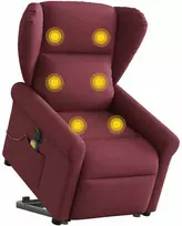 Fotelis Atsistojantis elektrinis masažinis krėslas, vyno, audinys