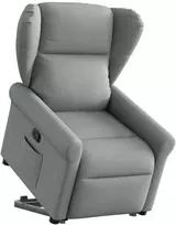Fotelis Atsistojantis atlošiamas krėslas, šviesiai pilkas, audinys