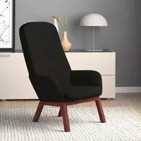 Fotelis Poilsio kėdė, juodos spalvos, aksomas