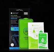 LCD apsauginis stikliukas Bestsuit Flexible Hybrid Glass 5D Samsung S938 S25 Ultra pritaikytas dėklui juodas