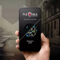 Hibridinis „iPhone 14 PRO MAX Forcell Flexible 5D“ stiklas, juodas