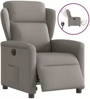 Fotelis Elektrinis atlošiamas krėslas, taupe spalvos, audinys
