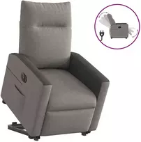 Fotelis Elektrinis atsistojantis atlošiamas krėslas, taupe, audinys
