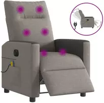 Fotelis Elektrinis atlošiamas masažinis krėslas, taupe, audinys