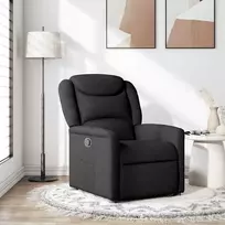 Fotelis Atlošiamas krėslas, juodos spalvos, audinys