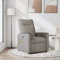 Fotelis Atlošiamas masažinis krėslas, taupe spalvos, audinys