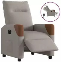Fotelis Elektrinis atlošiamas krėslas, taupe spalvos, audinys