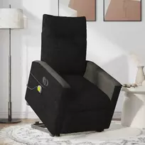 Fotelis Atsistojantis elektrinis masažinis krėslas, juodas, audinys