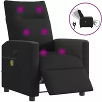 Fotelis Elektrinis atlošiamas masažinis krėslas, juodas, audinys