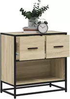 naktinė spintelė Sonoma ąžuolas 60x31x60 cm Mediena ir metalas