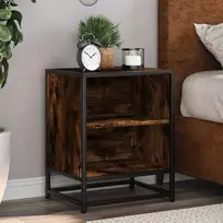 Spintelės prie lovos 2 vnt Rūkytas ąžuolas 40x31x50 cm