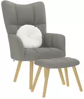 Fotelis Poilsio kėdė su pakoja, taupe spalvos, audinys