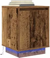 Spintelė prie lovos su LED lemputėmis Old Wood 38x34x50 cm