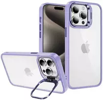 Tel Protect Kickstand dėklas + apsauginis stiklas kamerai (lens) skirtas Apple iPhone 11 Pro Max light violetinės spalvos