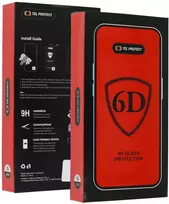 Topt Full Glue 6D Apsauginis stiklas skirtas Apple iPhone 15 Plus Juodas – 10 PACK